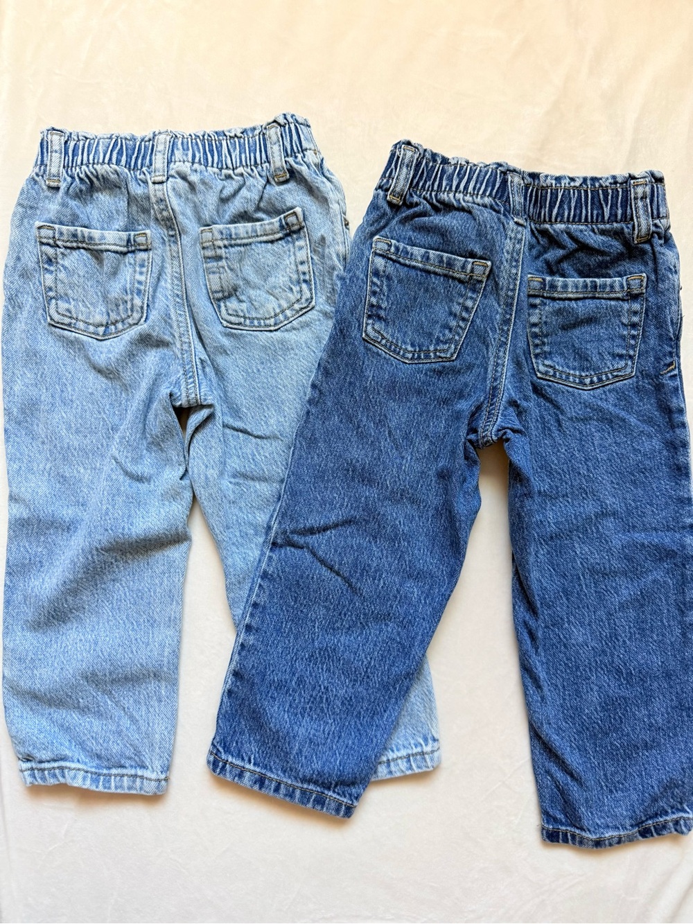 Cat & Jack Kids Two-Pack Elastic Waist Denim Pants - Light Blue & Dark Blue